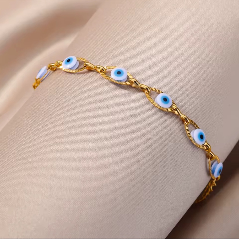 Blue eye Bracelet Evil Eye Stainless Steel Bracelet ✨ - Picture 5 of 13